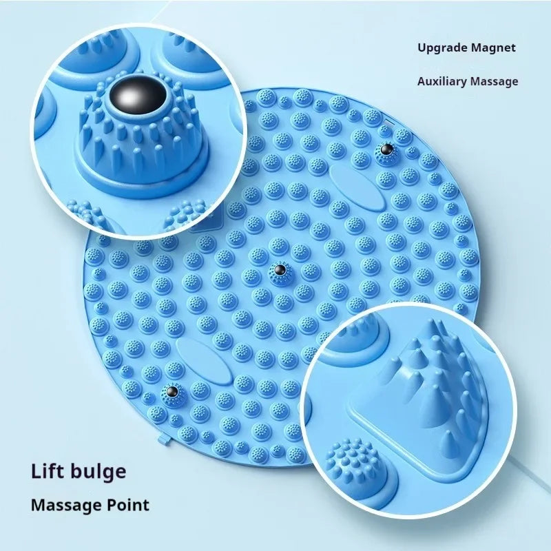 Acupressure Mat for Foot Massage, Foldable Yoga Mat for Living Room and Gym, Round