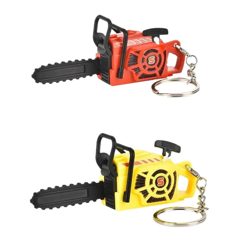 Red Chainsaw Keychain Stress Relief Toy for Keys Backpack Bag Realistic Sound Mini Chainsaw Toy Funny Gift Gadget Key Ring Chain
