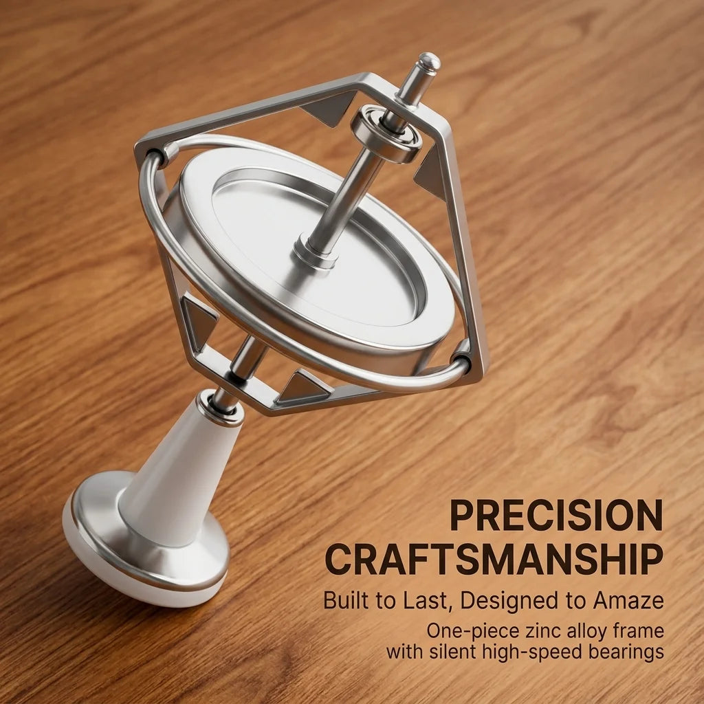 Metal Square Frame Mechanical Gyroscope Anti-Gravity STEM Physics Toy Training Stress Relief Decompression Toy Adults Gifts