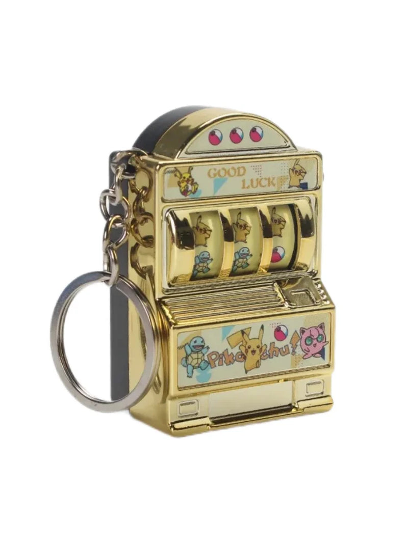 Mini Pokemon Figures Slot Machine Keychain Plated Colour Turnable Very Interesting Child Gift Toys
