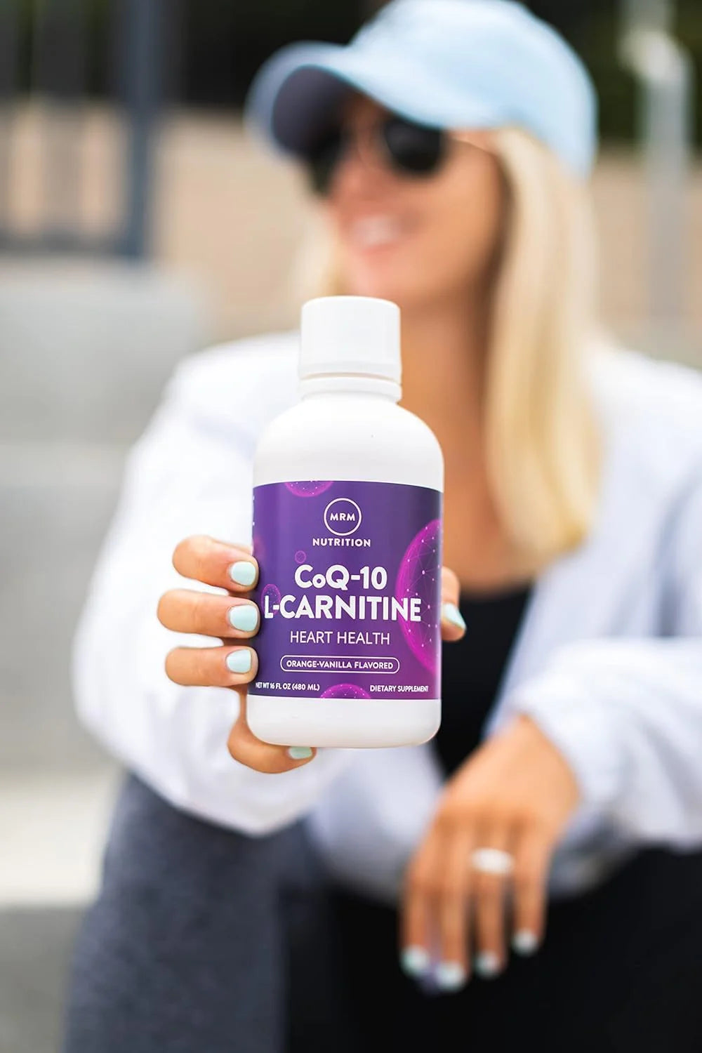 MRM Nutrition Coq-10 L-Carnitine Liquid | Cherry Pomegranate Flavored | Energy + Antioxidants | Naturally Derived Coq-10 | 32 Servings