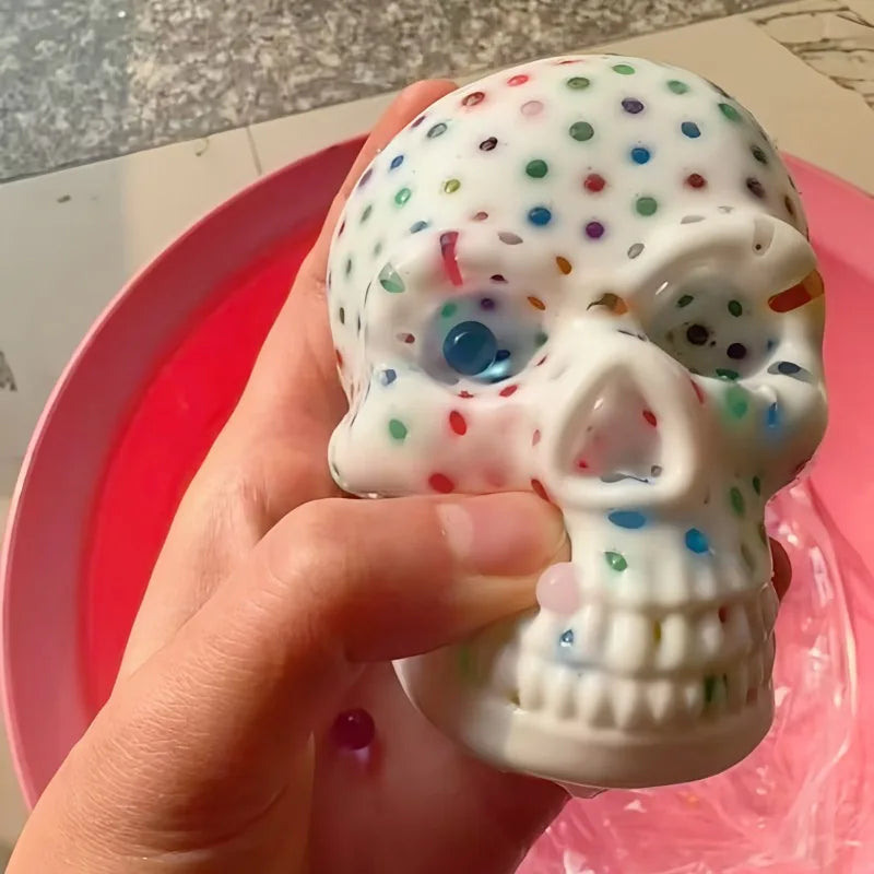 Squishy Skull Pimple Popping Squeeze Toys Creative Venting Tool Sensory Design Soft Fidget Toy Adults Relieve Anxiety Gifts