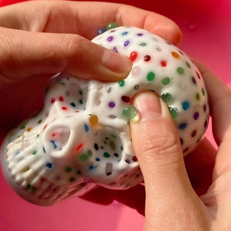Squishy Skull Pimple Popping Squeeze Toys Creative Venting Tool Sensory Design Soft Fidget Toy Adults Relieve Anxiety Gifts