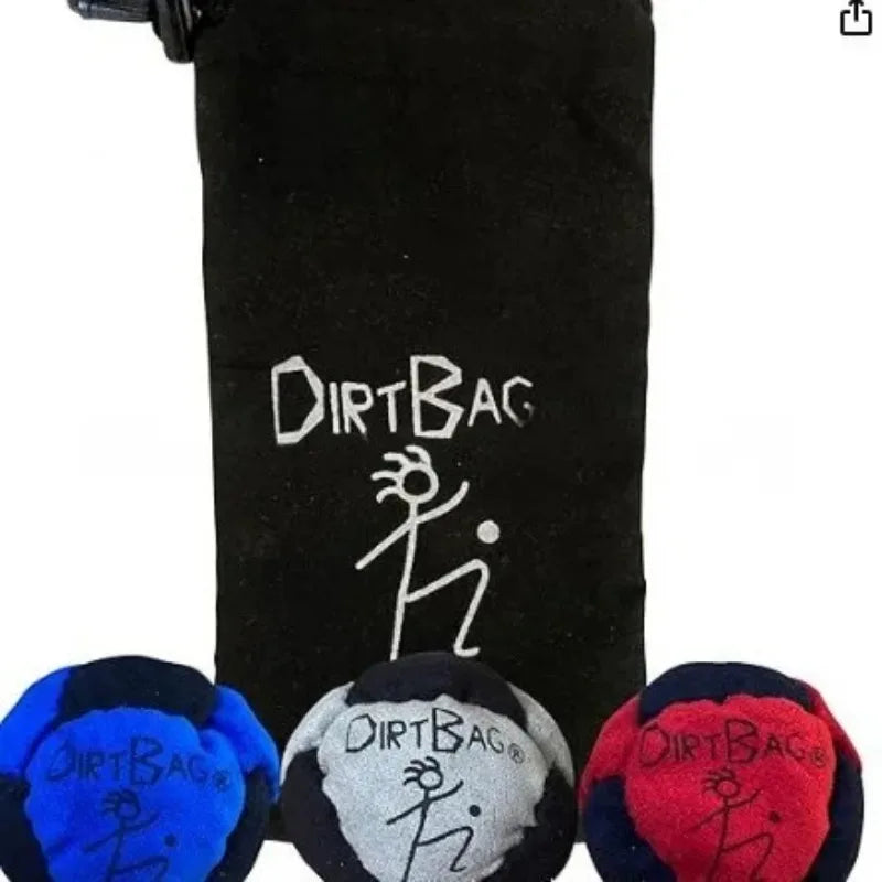 Sand-Filled 8-Panel Synthetic Suede Hacky Sack 3Pack W/ Carry Bag,Dirtbag Classic Footbag for Beginner & Pro Sports